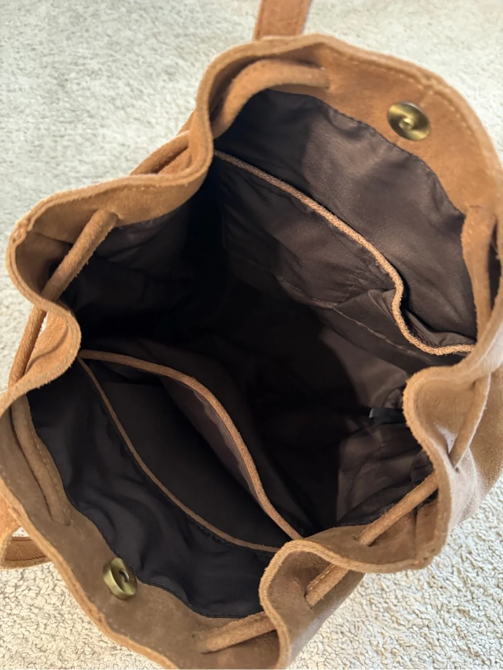 Street Level Large Suede Tote Bag Tan Brown